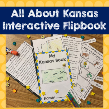 Preview of Kansas Day No Prep Interactive Flipbook Activity Kansas Symbols