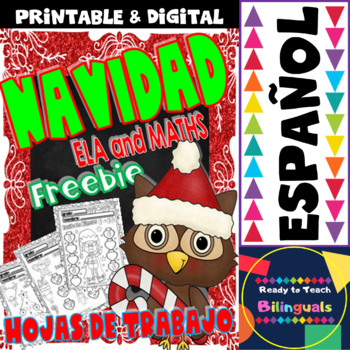 Preview of No-Prep Printables in Spanish - Christmas Freebie - Hojas de Trabajo de Navidad