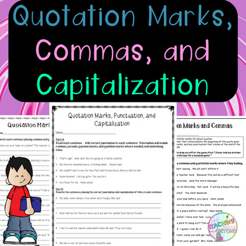 Preview of Quotation Marks, Commas, and Capitalization - No Prep
