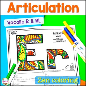 Preview of Vocalic R Articulation & RL Blend Worksheets No Prep Activities