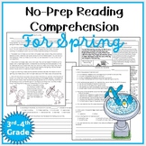 No Prep Reading Comprehension Practice for Spring 3rd-4th Grades