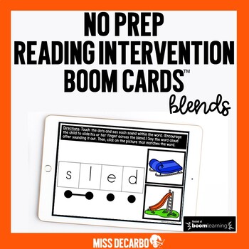 Preview of No Prep Reading Intervention BLENDS Boom Cards™️ Digital and Distance Learning