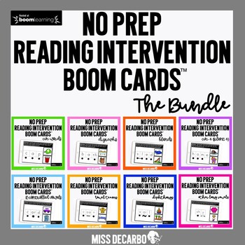 Preview of No Prep Reading Intervention Boom Cards™ Bundle Science of Reading Aligned