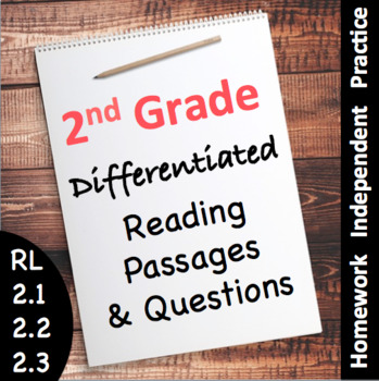 Preview of 2nd Grade Reading Passages with Comprehension Questions - Differentiated