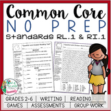 No Prep Reading and Writing - Standard 1 - includes tests 