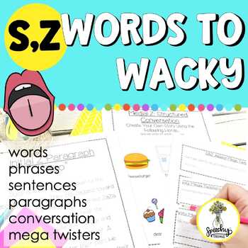 Preview of Z & S Articulation Generalization - Word to Wacky Carryover - Tongue Twisters