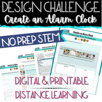 Preview of No Prep STEM | Design Challenge: Create an Alarm Clock | Digital & Printable
