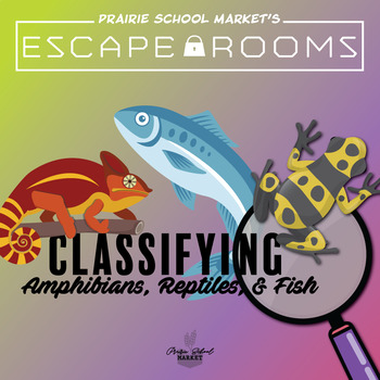 Preview of No-Prep! STEM Escape Room - Classifying Amphibians, Reptiles, & Fish - Science