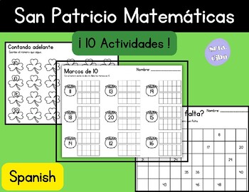 Preview of Spanish No Prep St. Patrick's Math Activities