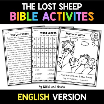 Preview of No Prep The Lost Sheep Kids Sunday School Activities Bible Lesson