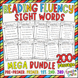 No Prep Sight Words Reading Fluency Stories, Pre Primer-3r