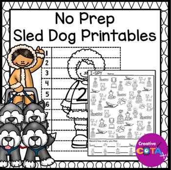 Preview of Occupational Therapy Sled Dog Literacy Math & Writing Worksheets & Activities