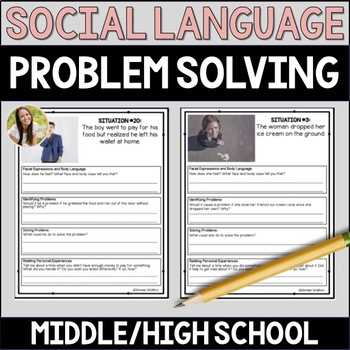 Preview of No Prep Social Language and Problem Solving Printable Packet