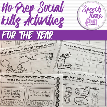 Preview of No Prep Social Skills Activities
