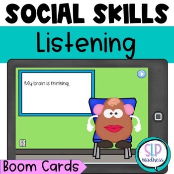 Preview of Social Skills Kindergarten Listening with your Body Social Skills Boom Cards