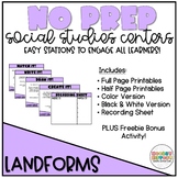 No Prep Social Studies Centers: Landforms