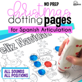 No Prep Spanish Articulation Activity | Christmas Dot Art Pages