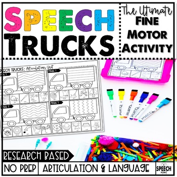 Preview of No Prep Speech & Language Activity: Fine Motor Trucks