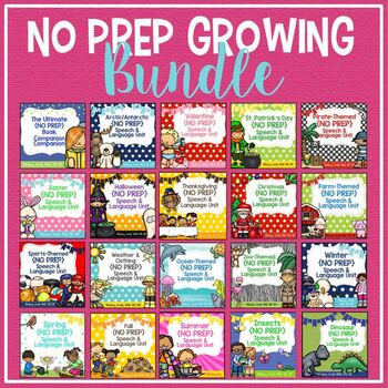 Preview of No Prep Speech & Language Themed Bundle