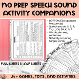 No Prep Speech Sound Activity Companions