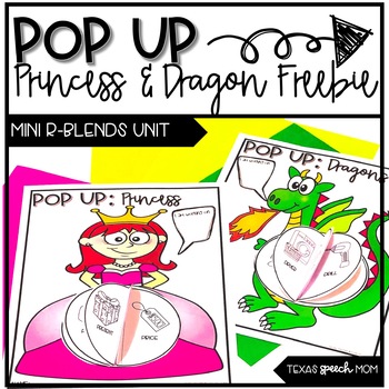 Preview of Speech Therapy Craft: Pop Up Dragons and Princesses (Mini R Blends Unit)