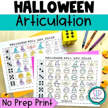 Preview of Halloween Articulation Worksheets   l    Speech Therapy Speech Sounds Game