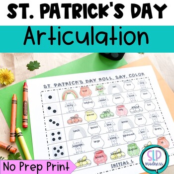 Preview of March Speech Therapy St Patricks Day Speech Therapy Articulation Activities