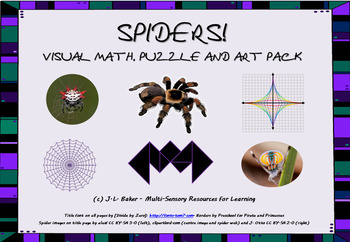 Preview of No Prep Spider Pack - Math, Puzzles & Amazing Geometric Art