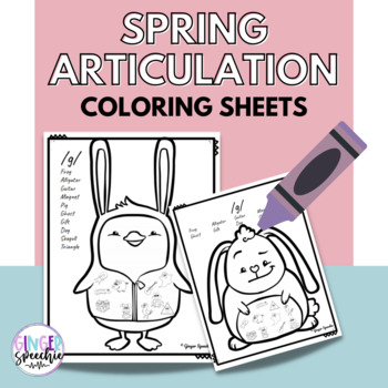 Preview of No Prep Spring Articulation Coloring: All Sounds