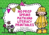 No Prep Spring Math and Literacy Printables
