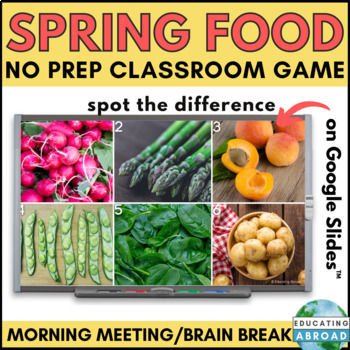 Preview of No Prep Spring Morning Meeting Activity | Spot the Difference on Google Slides™ 
