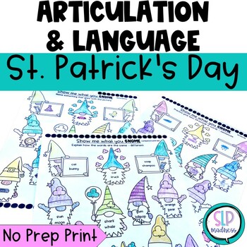 Preview of St. Patrick's Day Articulation and Language Worksheets l No Prep Speech Therapy