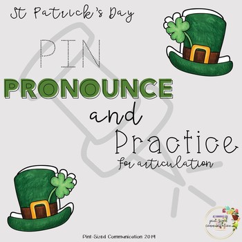 Preview of No-Prep St Patrick's Day Pin, Pronounce and Practice for Articulation
