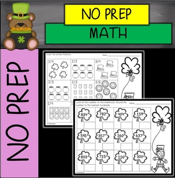 Preview of St. Patrick's Day No Prep Math Printables