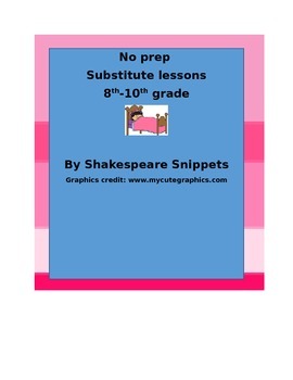 Preview of No Prep Substitute Lessons 8th-10th grade ENG