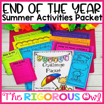 Preview of End of the Year Summer Activities Packet for 3rd 4th 5th Grade
