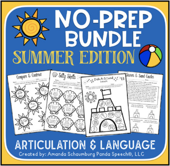 Preview of No Prep Summer Bundle: Articulation & Language