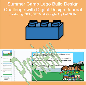 Preview of No Prep Summer Camp Brick Building Design Challenge with Lesson Plan