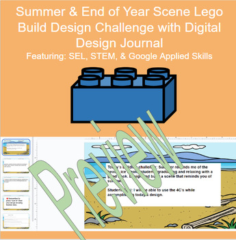 Preview of No Prep Summer/ End of Year Brick Building Design Challenge with Lesson Plan