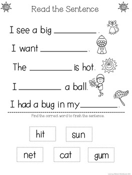 Summer Review Packet ELA Language Arts Kindergarten | TpT