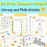 No Prep Summer-Themed Literacy and Math Activities for Pre-school