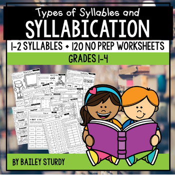 Preview of No Prep Syllable Types and Syllable Division Syllabication Worksheets