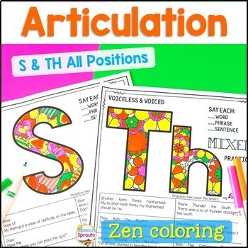 Preview of S & TH Articulation Activities & Speech Therapy Data Collection Sheets