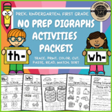 No Prep Th Wh Digraph Worksheets and Activities Packet Pre