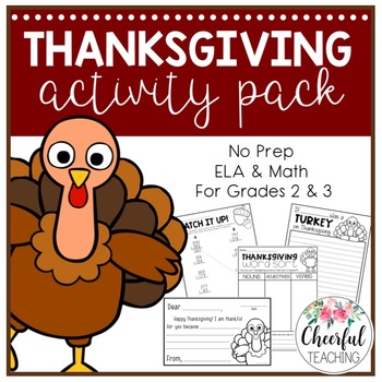 Preview of No Prep Thanksgiving Activity Pack