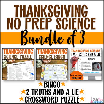 Preview of No Prep Thanksgiving Science Activities for Middle and High School