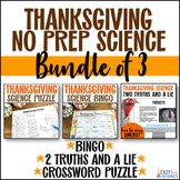 No Prep Thanksgiving Science Activities for Middle and Hig