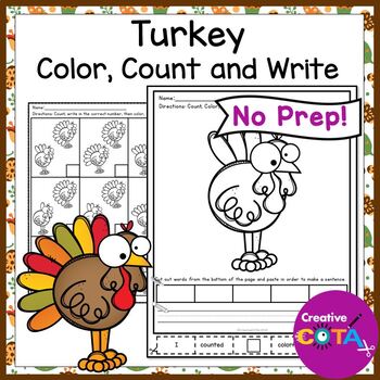 Preview of Thanksgiving Kindergarten Math Coloring Pages Occupational Therapy Worksheets