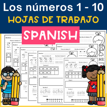 Preview of No Prep Daily Morning Work Numbers 1-10 in Spanish