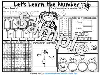 Numbers to 40 interactive worksheet